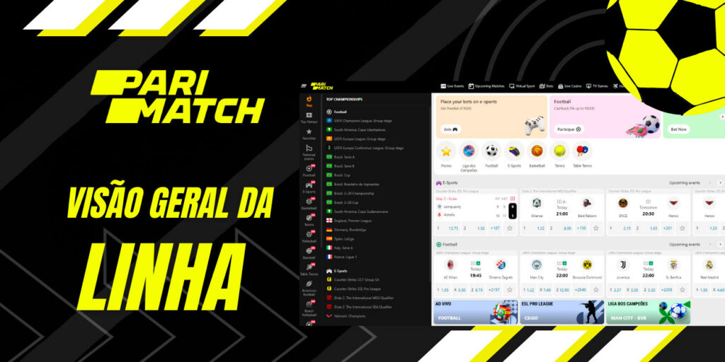 Linha esportiva Parimatch